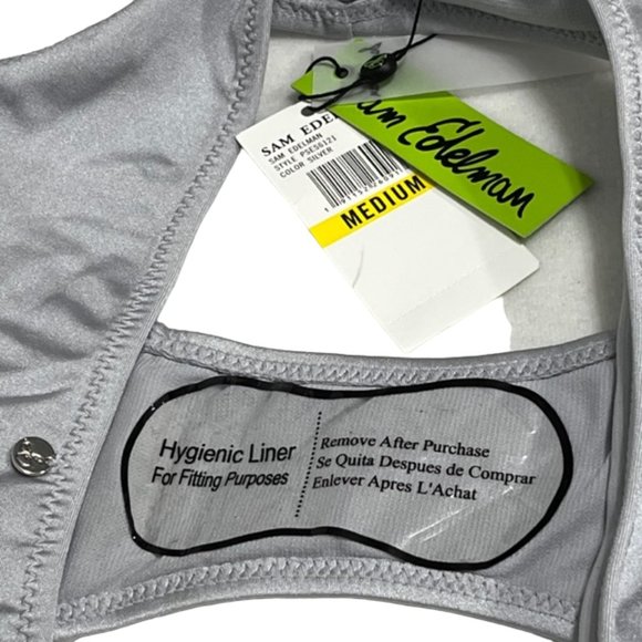SAM EDELMAN Cheeky Silver Hipster Bikini Bottom Size M NWT - Picture 12 of 13